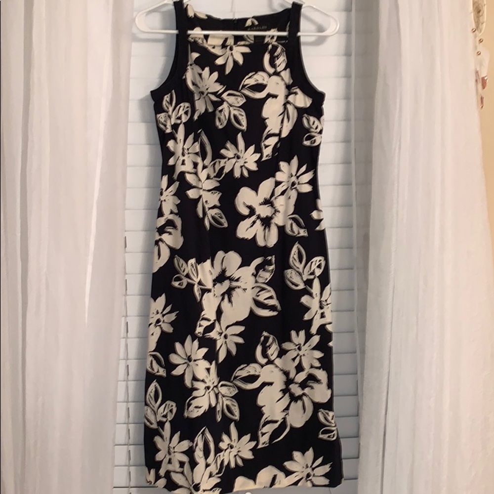 Black and cream floral dress